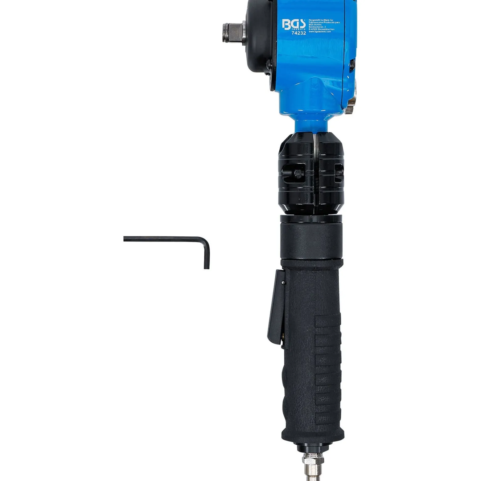 BGS Druckluft-Schlagschrauber abgewinkelt mit dreh- und neigbarem Kopf 12,5 mm (1/2") 650 Nm - 74232