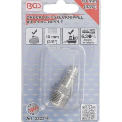 BGS Druckluft-Stecknippel 10 mm (3/8") Außengewinde - 3222-4