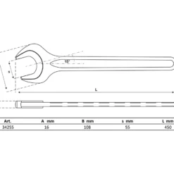 BGS Einmaulschlüssel DIN 894 SW 55 mm - 34255