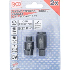 BGS Einsätze für Bosch Einspritzpumpen 3-Kant 7 / 12,6 mm - 8953