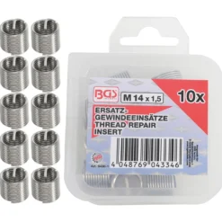 BGS Ersatz-Gewindeeinsätze M14 x 1,5 mm 10tlg. - 9430-1