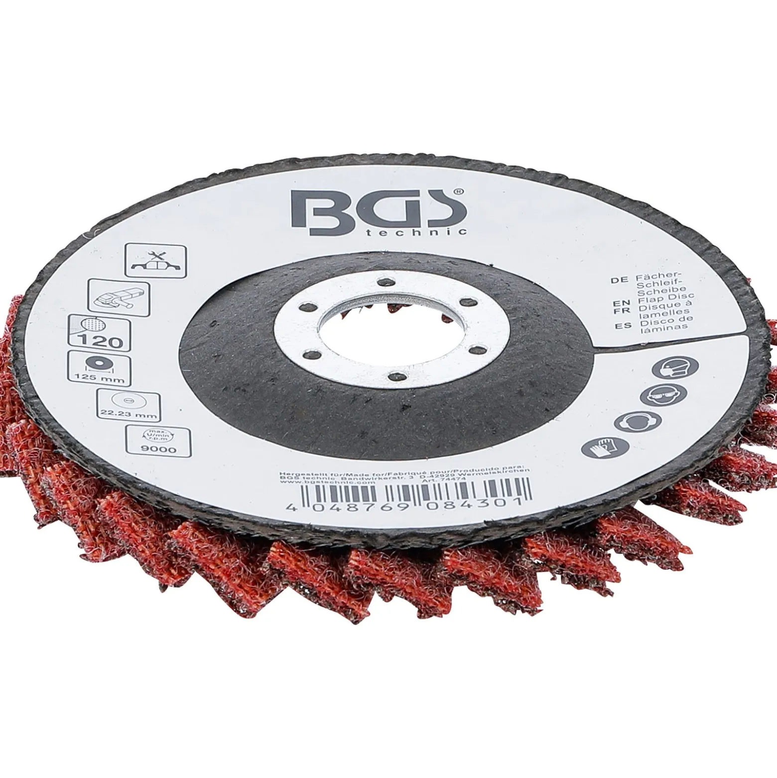 BGS Fächer-Schleif-Scheibe Vlies Ø 125 mm Körnung 120 - 74474