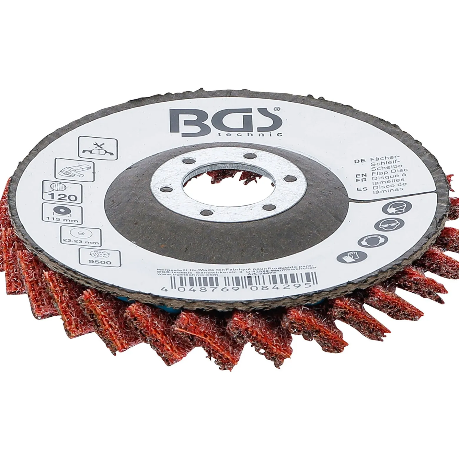 BGS Fächer-Schleif-Scheibe Vlies Ø 115 mm Körnung 120 - 74473