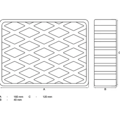 BGS Gummiauflage für Hebebühnen 160 x 120 x 40 mm - 7007