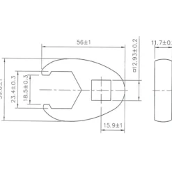 BGS Hahnenfußschlüssel Antrieb Innenvierkant 12,5 mm (1/2") SW 23 mm - 1757-23