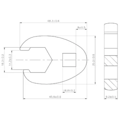 BGS Hahnenfußschlüssel Antrieb Innenvierkant 10 mm (3/8") SW 18 mm - 1756-18
