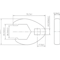BGS Hahnenfußschlüssel Antrieb Innenvierkant 12,5 mm (1/2") SW 32 mm - 1757-32