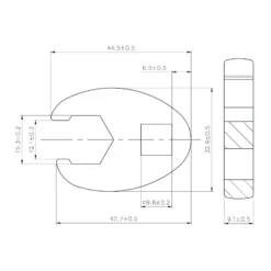 BGS Hahnenfußschlüssel Antrieb Innenvierkant 10 mm (3/8") SW 15 mm - 1756-15