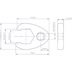 BGS Hahnenfußschlüssel Antrieb Innenvierkant 12,5 mm (1/2") SW 33 mm - 1759-33