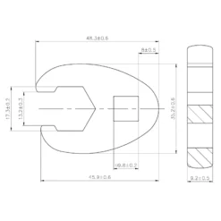 BGS Hahnenfußschlüssel Antrieb Innenvierkant 10 mm (3/8") SW 17 mm - 1756-17