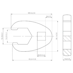 BGS Hahnenfußschlüssel Antrieb Innenvierkant 10 mm (3/8") SW 19 mm - 1756-19