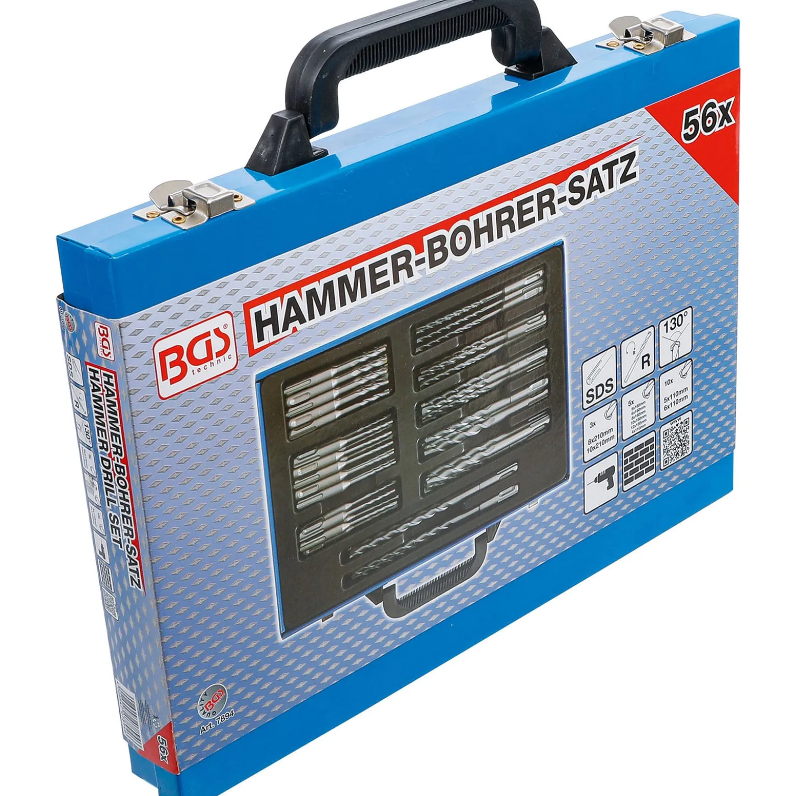 BGS Hammer-Bohrer-Satz SDS-Schaft Hartmetallspitze 4 - 12 mm 56tlg. - 7894