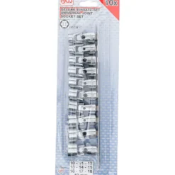 BGS Kardangelenk-Einsatz-Satz Sechskant Antrieb Innenvierkant 10 mm (3/8") SW 10 - 19 mm 10tlg. - 205
