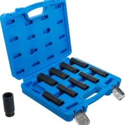 BGS Kraft-Steckschlüssel-Einsatz-Satz Sechskant tief Antrieb Innenvierkant 12,5 mm (1/2") SW 10 - 24 mm 10tlg. - 5206