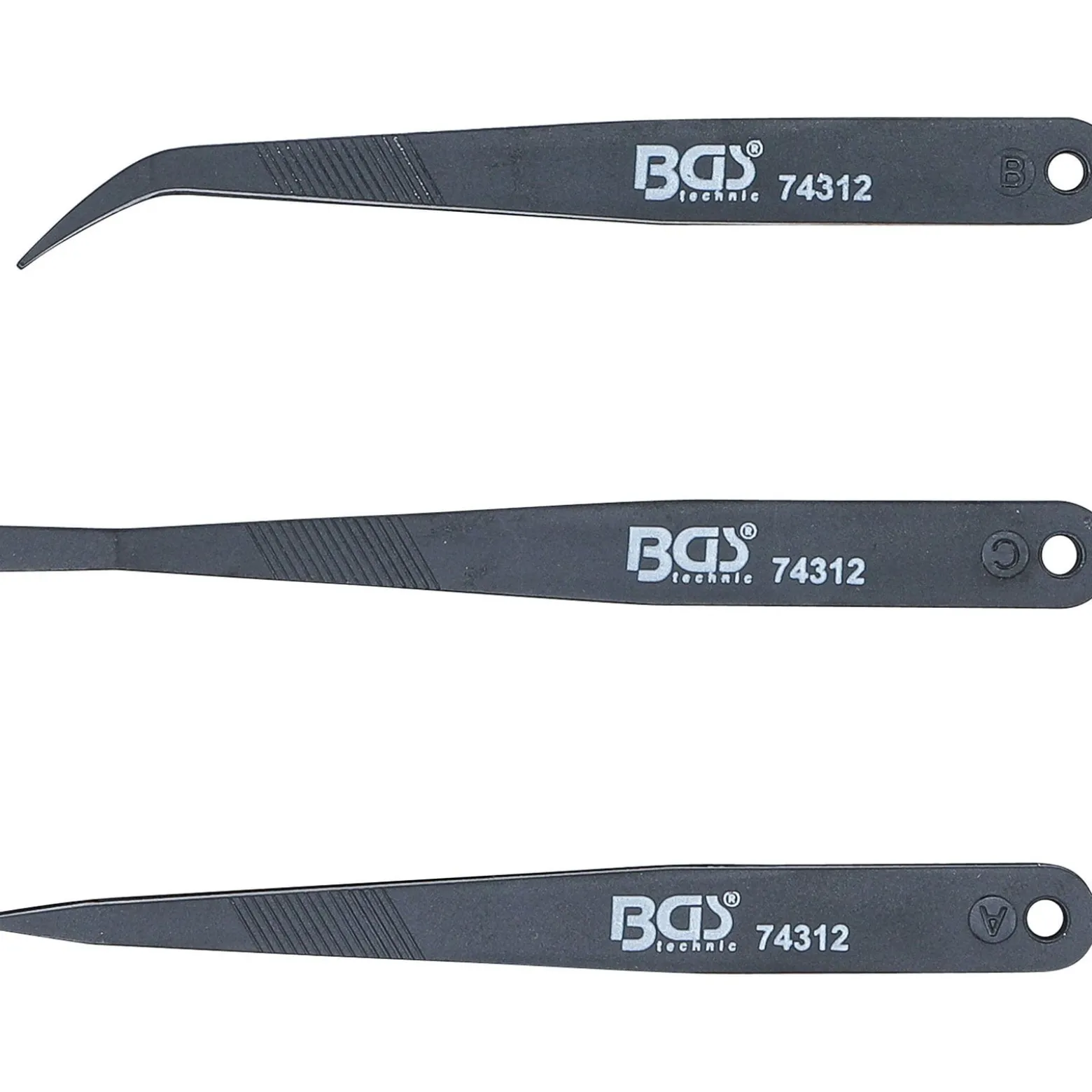 BGS Kunststoff-Pinzetten-Satz 3tlg. - 74312