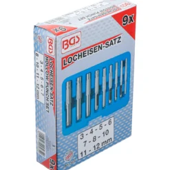 BGS Locheisen-Satz 3 - 12 mm 9tlg. - 565