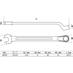 BGS Maul-Ringschlüssel gekröpft SW 19 mm - 30119