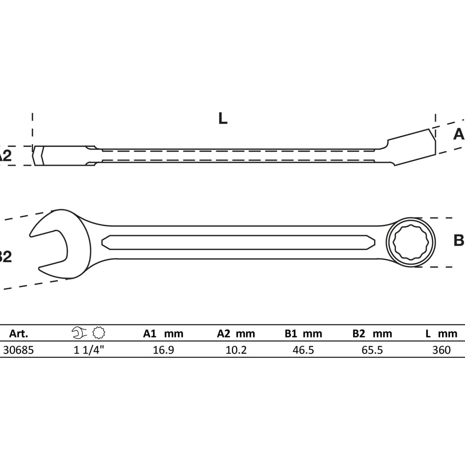 BGS Maul-Ringschlüssel SEA SW 1 1/4" - 30685