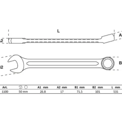 BGS Maul-Ringschlüssel SW 50 mm - 1100