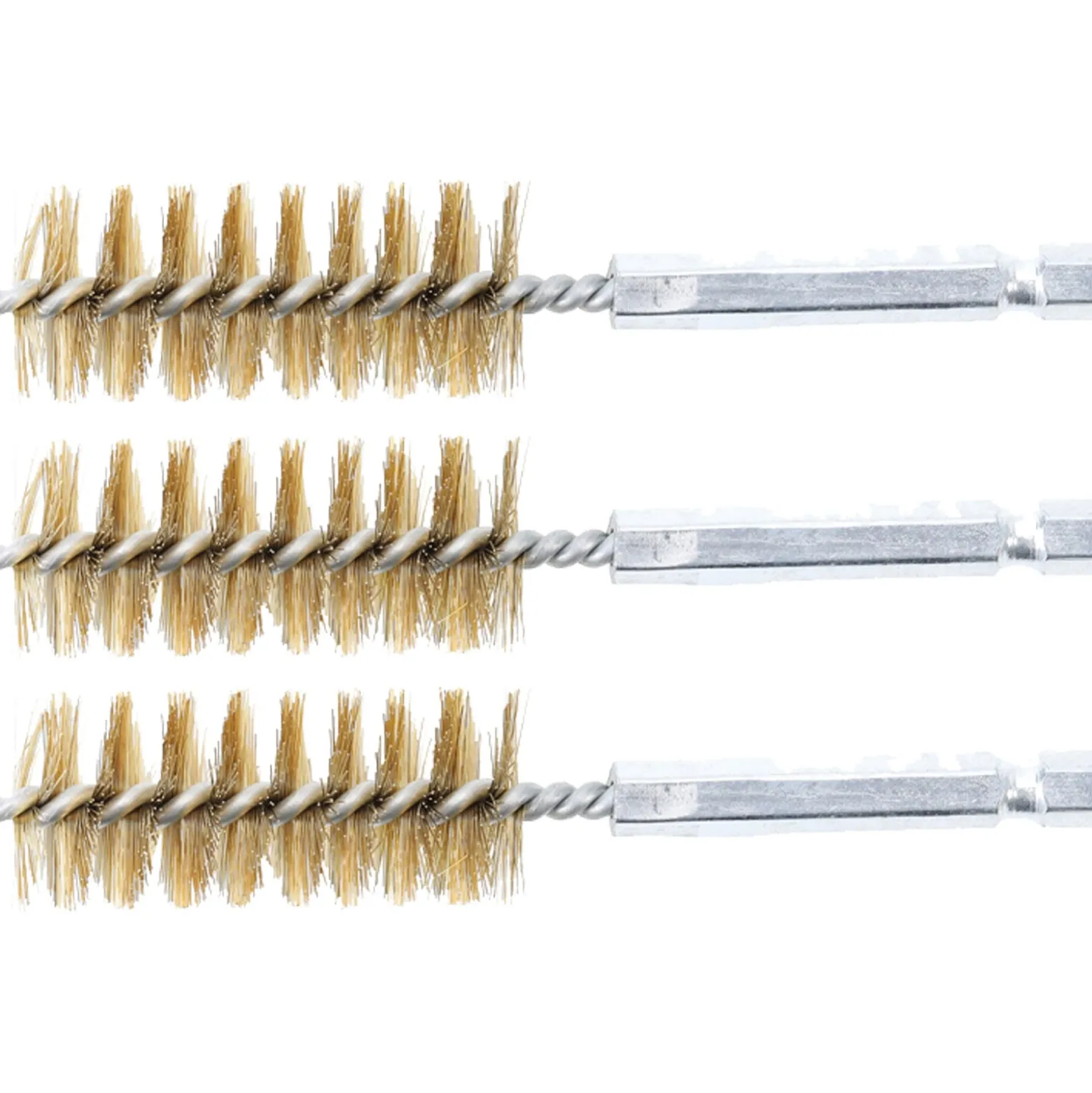 BGS Messingbürste 19 mm Antrieb Außensechskant 6,3 mm (1/4") 3tlg. - 3078-19-M