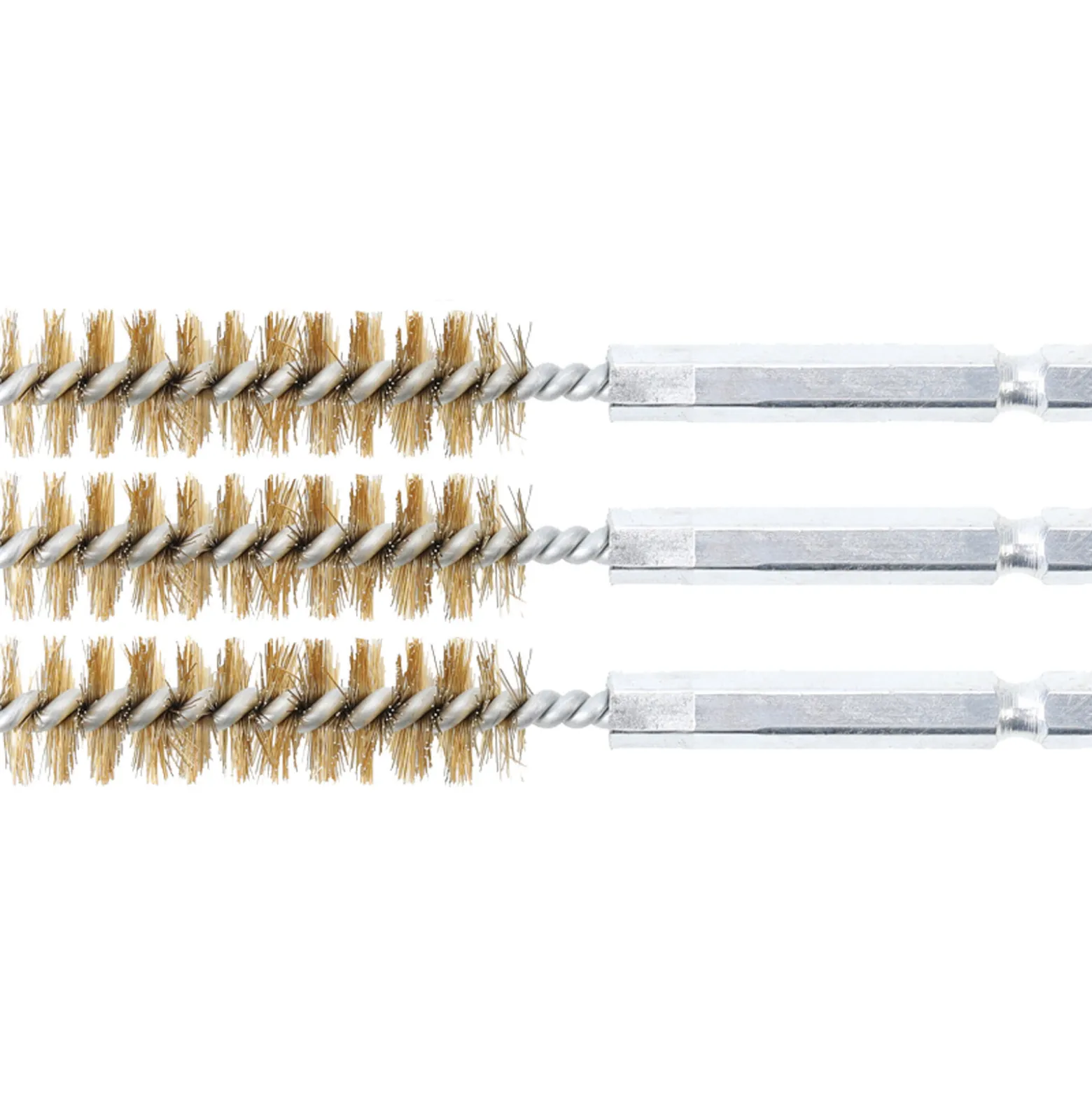 BGS Messingbürste 13 mm Antrieb Außensechskant 6,3 mm (1/4") 3tlg. - 3078-13-M