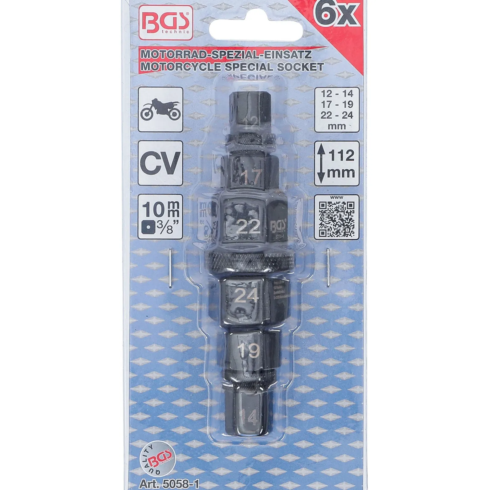 BGS Motorrad-Spezial-Einsatz Antrieb 10 mm (3/8") 12 - 24 mm - 5058-1