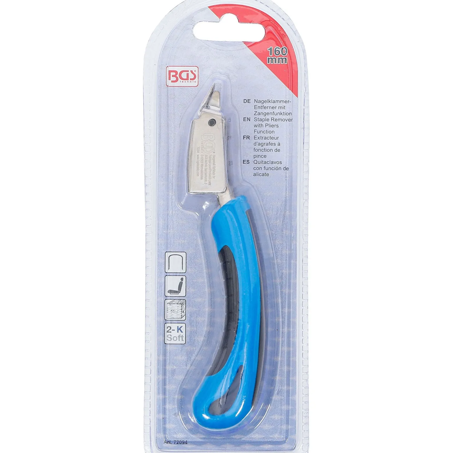 BGS Nagelklammer-Entferner mit Zangenfunktion 160 mm - 72094