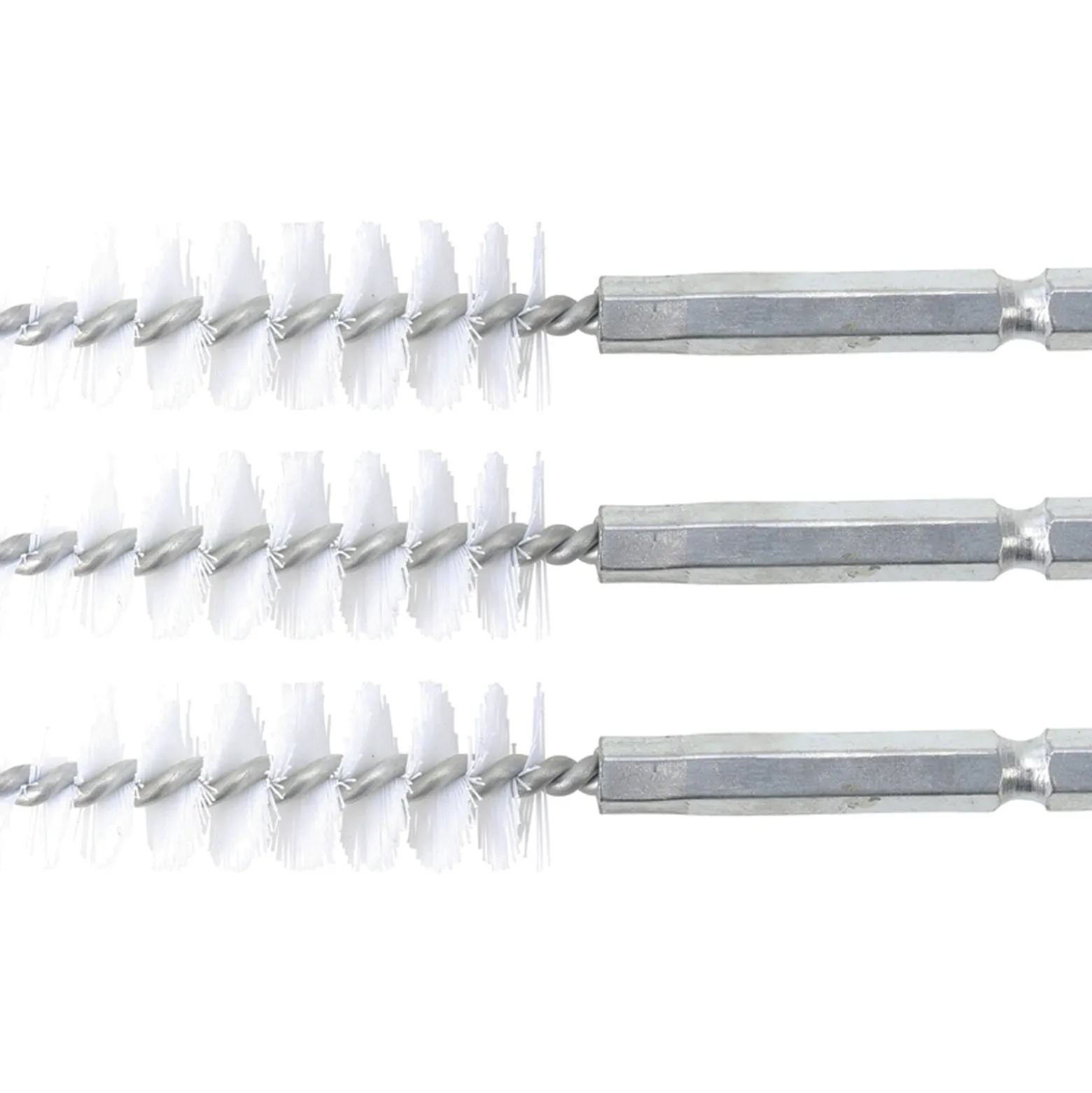 BGS Nylonbürste 16 mm Antrieb Außensechskant 6,3 mm (1/4") 3tlg. - 3078-16-N