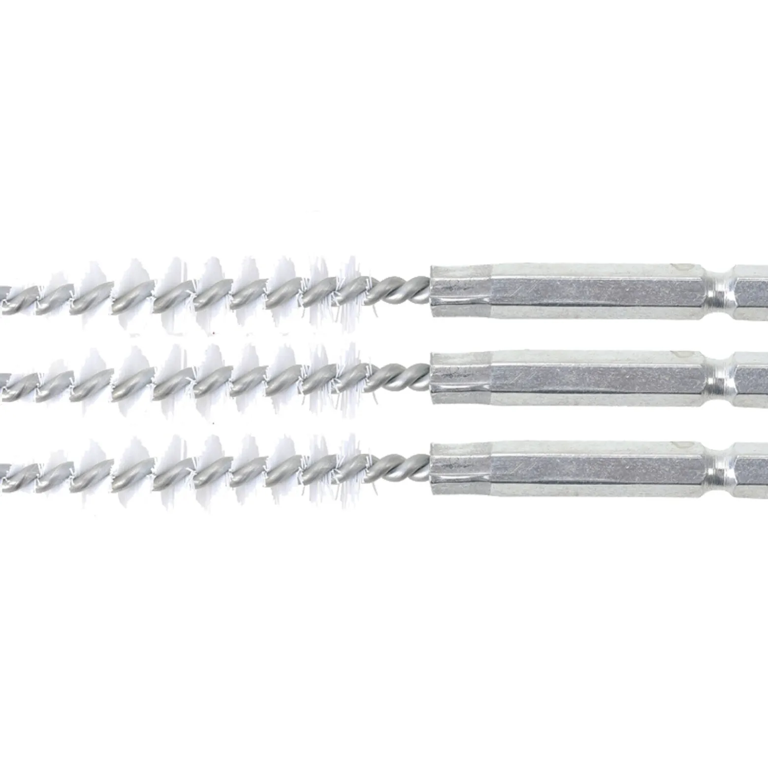 BGS Nylonbürste 10 mm Antrieb Außensechskant 6,3 mm (1/4") 3tlg. - 3078-10-N