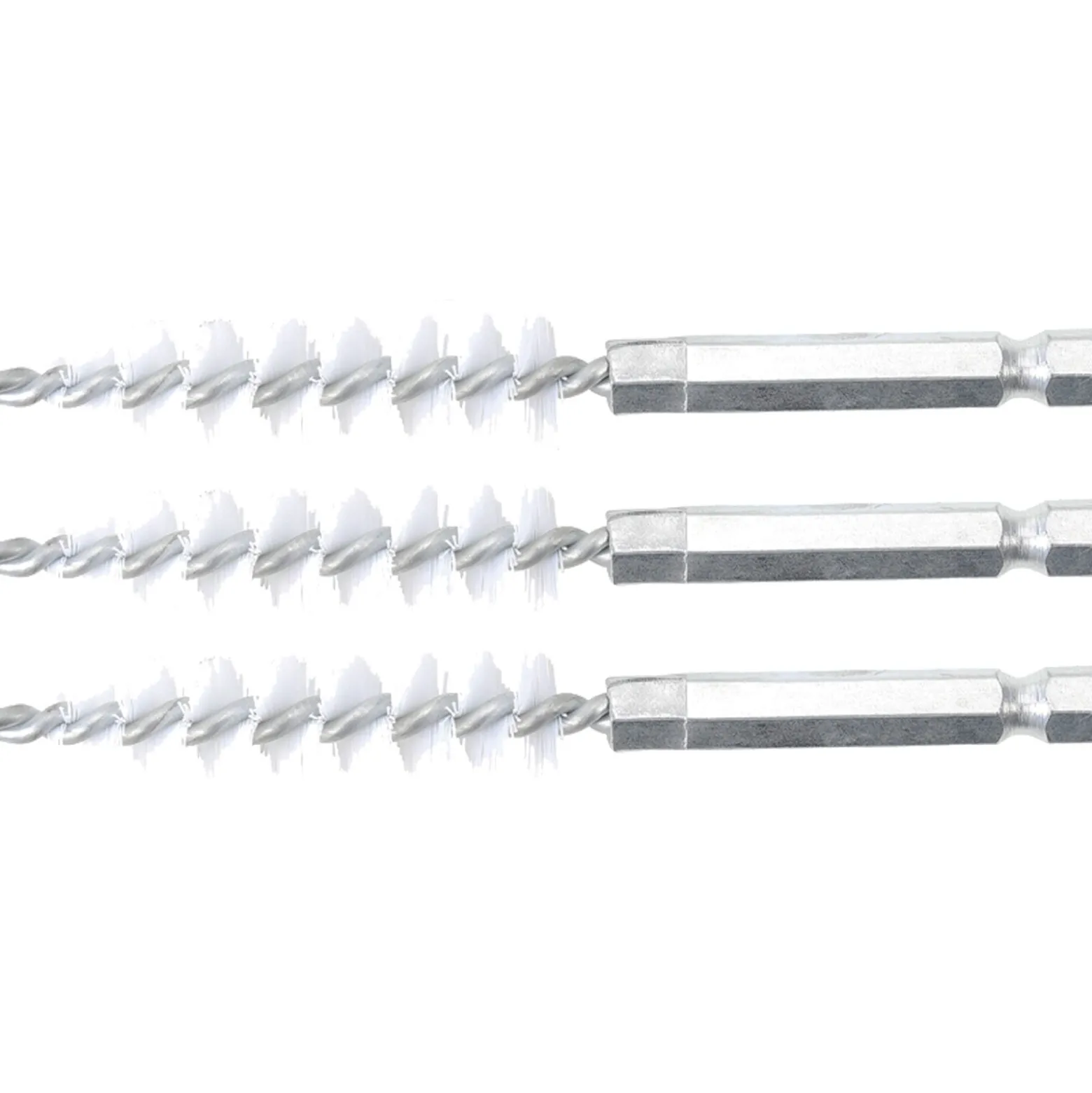 BGS Nylonbürste 12 mm Antrieb Außensechskant 6,3 mm (1/4") 3tlg. - 3078-12-N