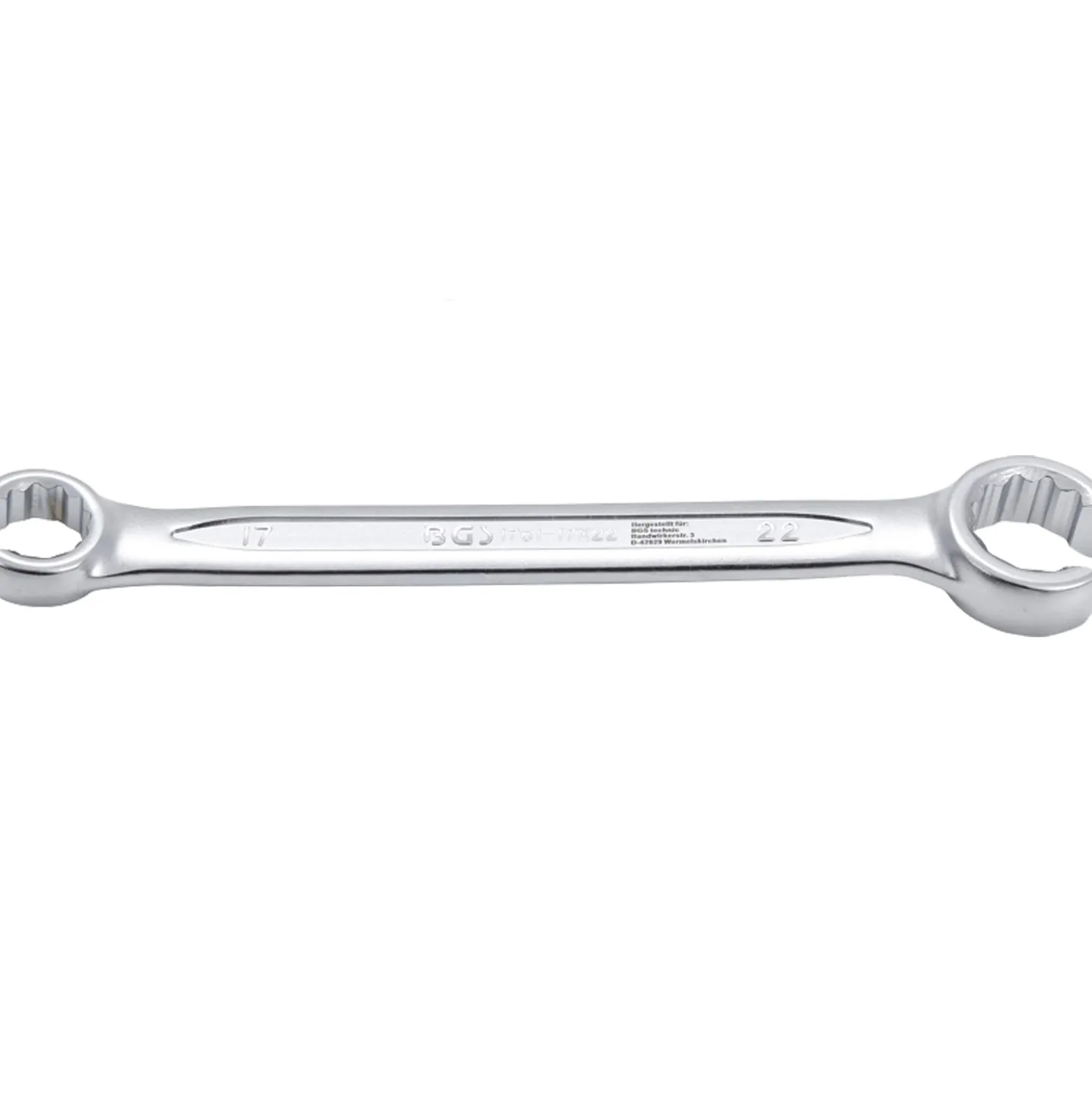 BGS Offener Doppel-Ringschlüssel SW 17 x 22 mm - 1761-17x22