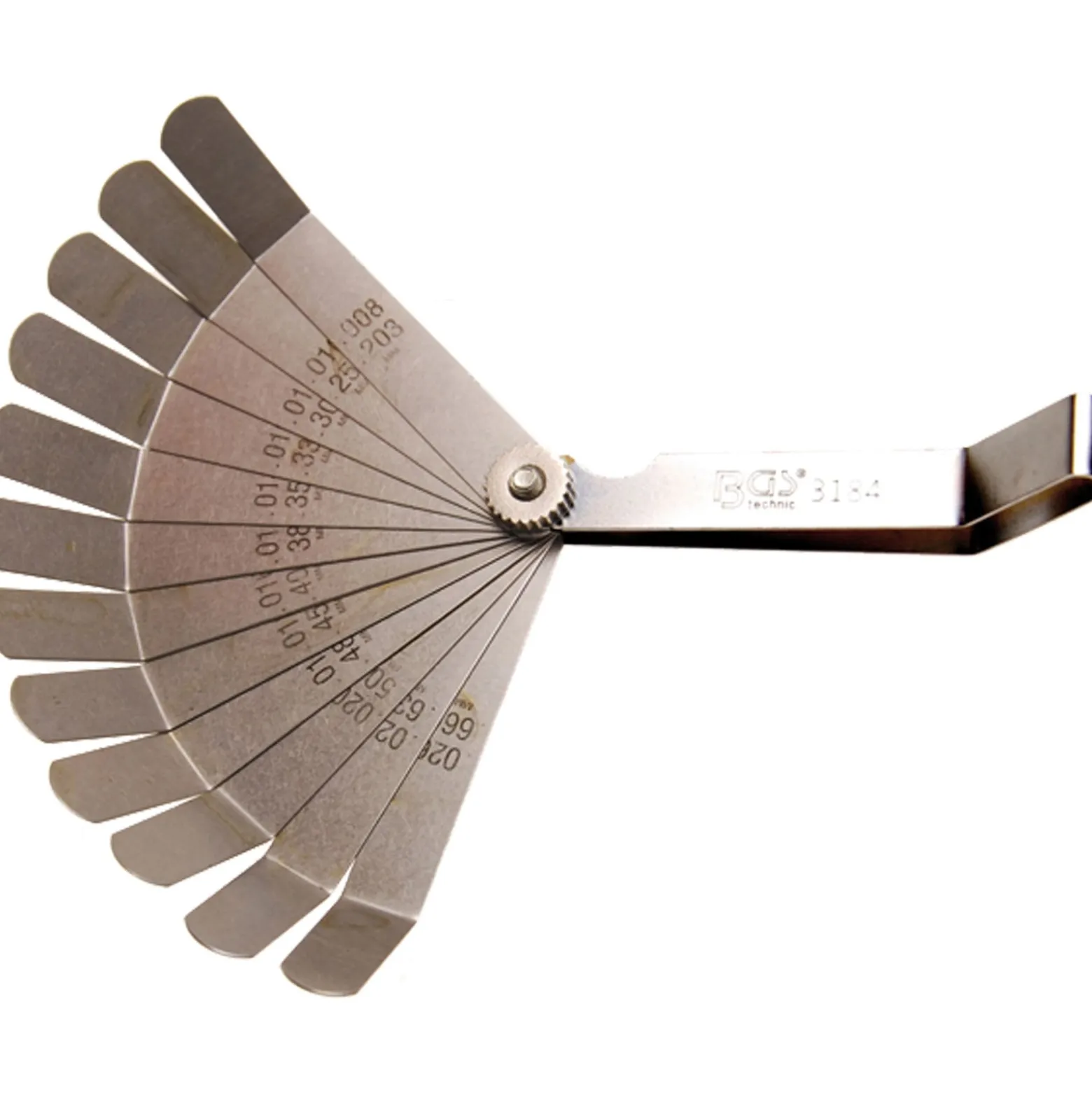 BGS Präzisions-Fühlerlehren gebogen 12 Blatt - 3184