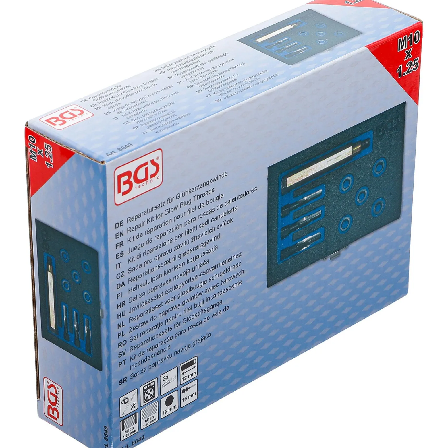 BGS Reparatursatz für Glühkerzengewinde M10 x 1,25 - 8649