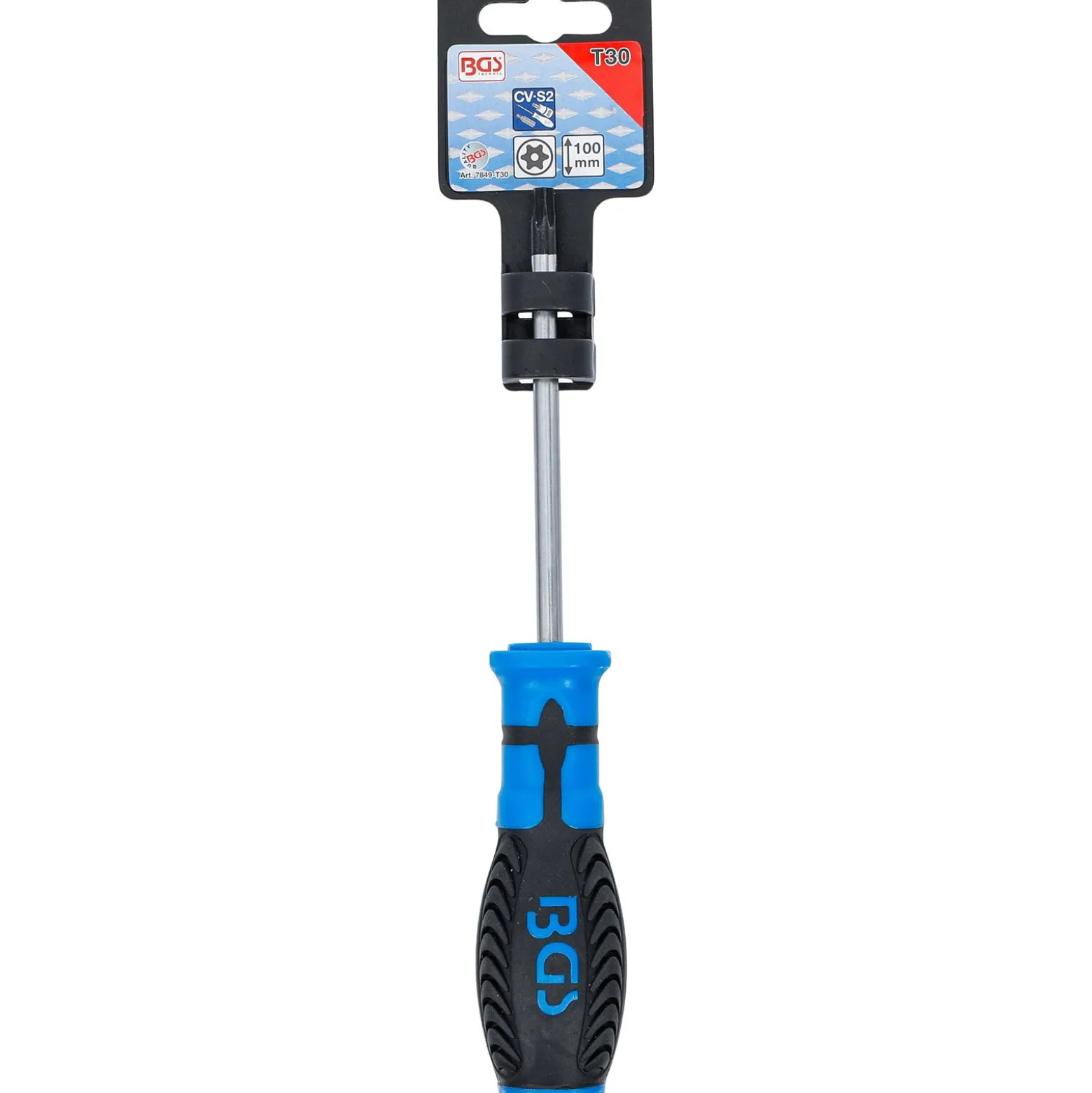 BGS Schraubendreher T-Profil (für Torx) mit Bohrung T30 Klingenlänge 100 mm - 7849-T30