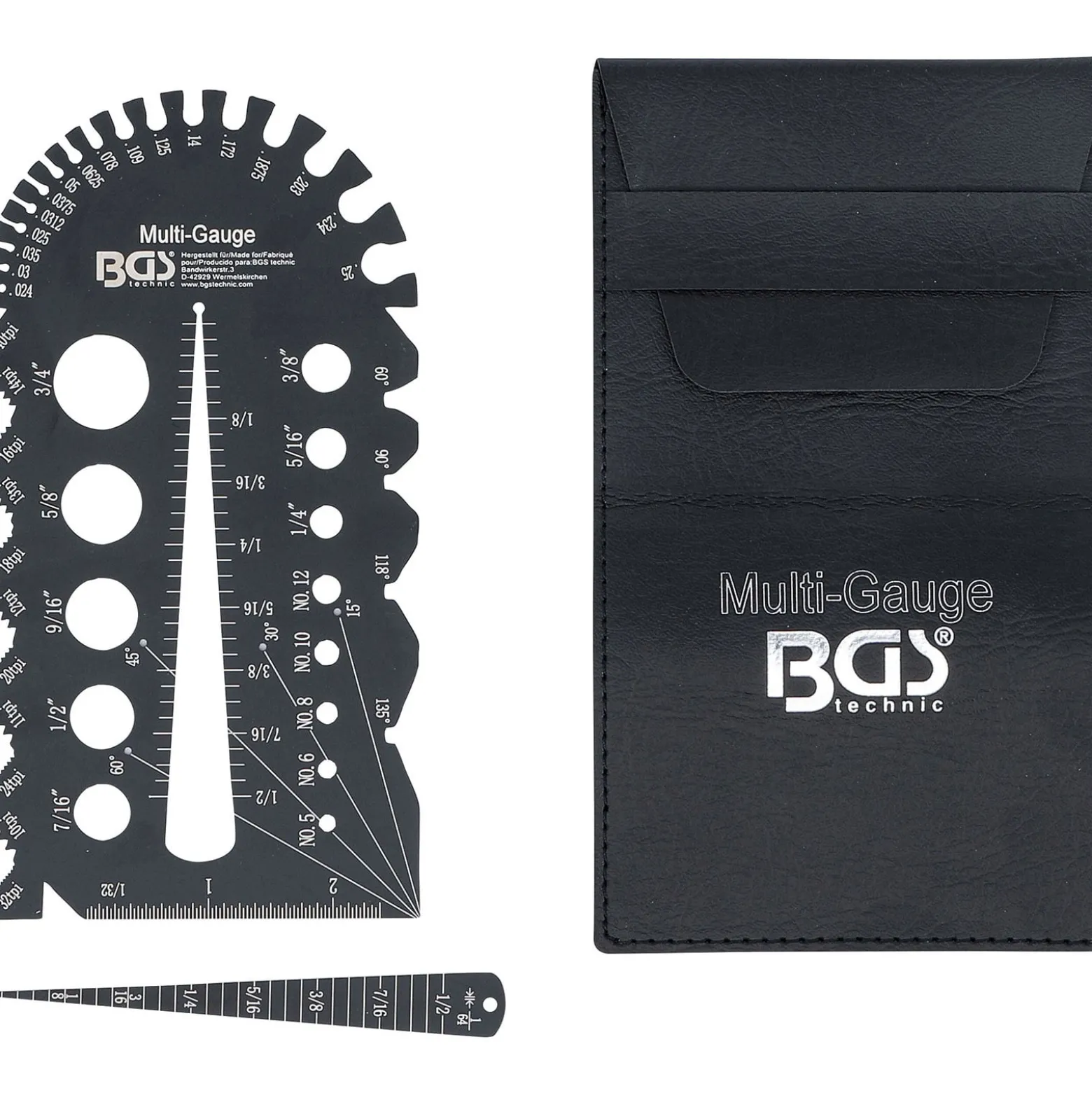 BGS Schrauben- und Gewindeschablone Zollgrößen 1/4" - 2" - 74248