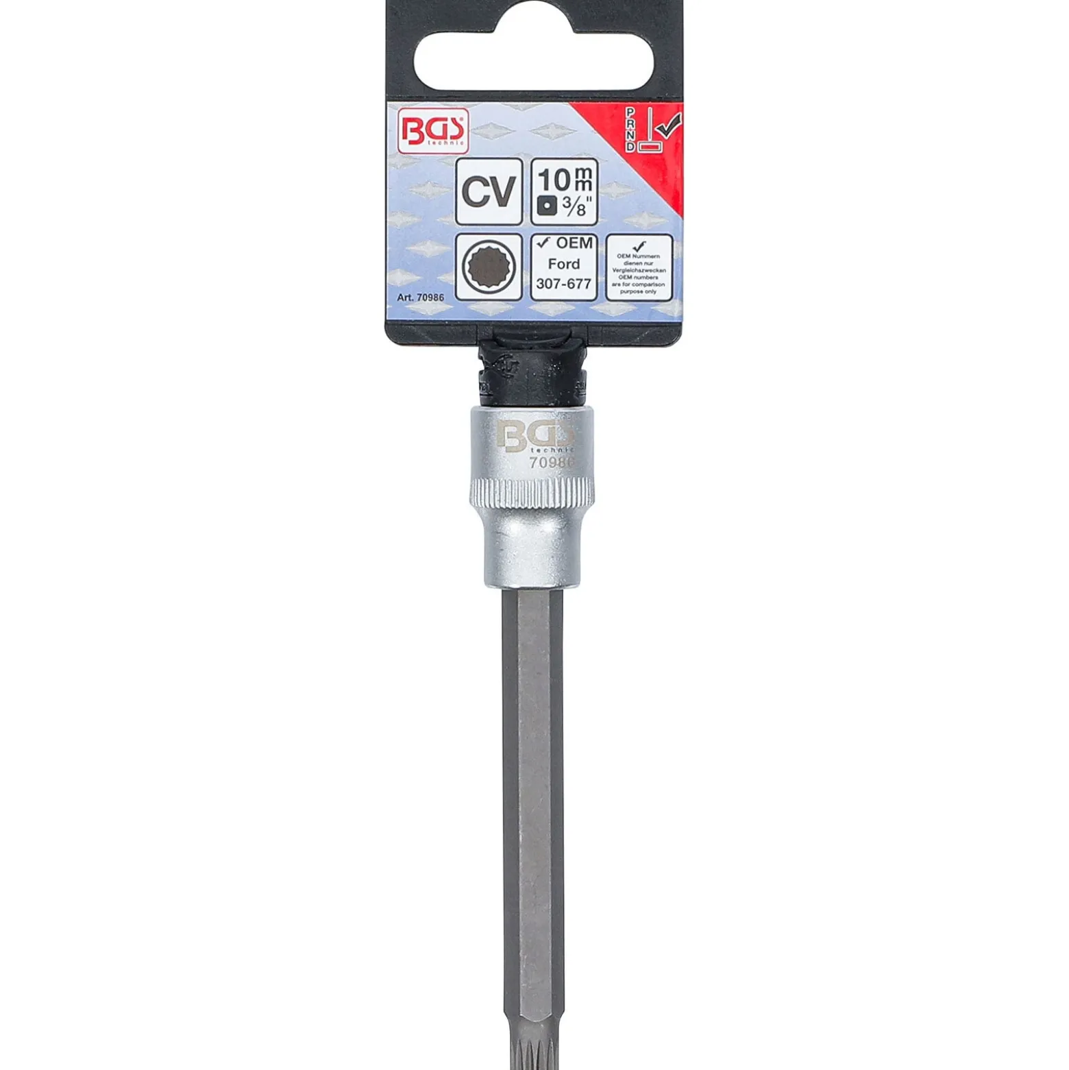 BGS Spezial-Bit-Einsatz Antrieb Innenvierkant 10 mm (3/8") Innenvielzahn (für XZN) für Ford Power Shift DPS6 / 6DCT250 - 70986