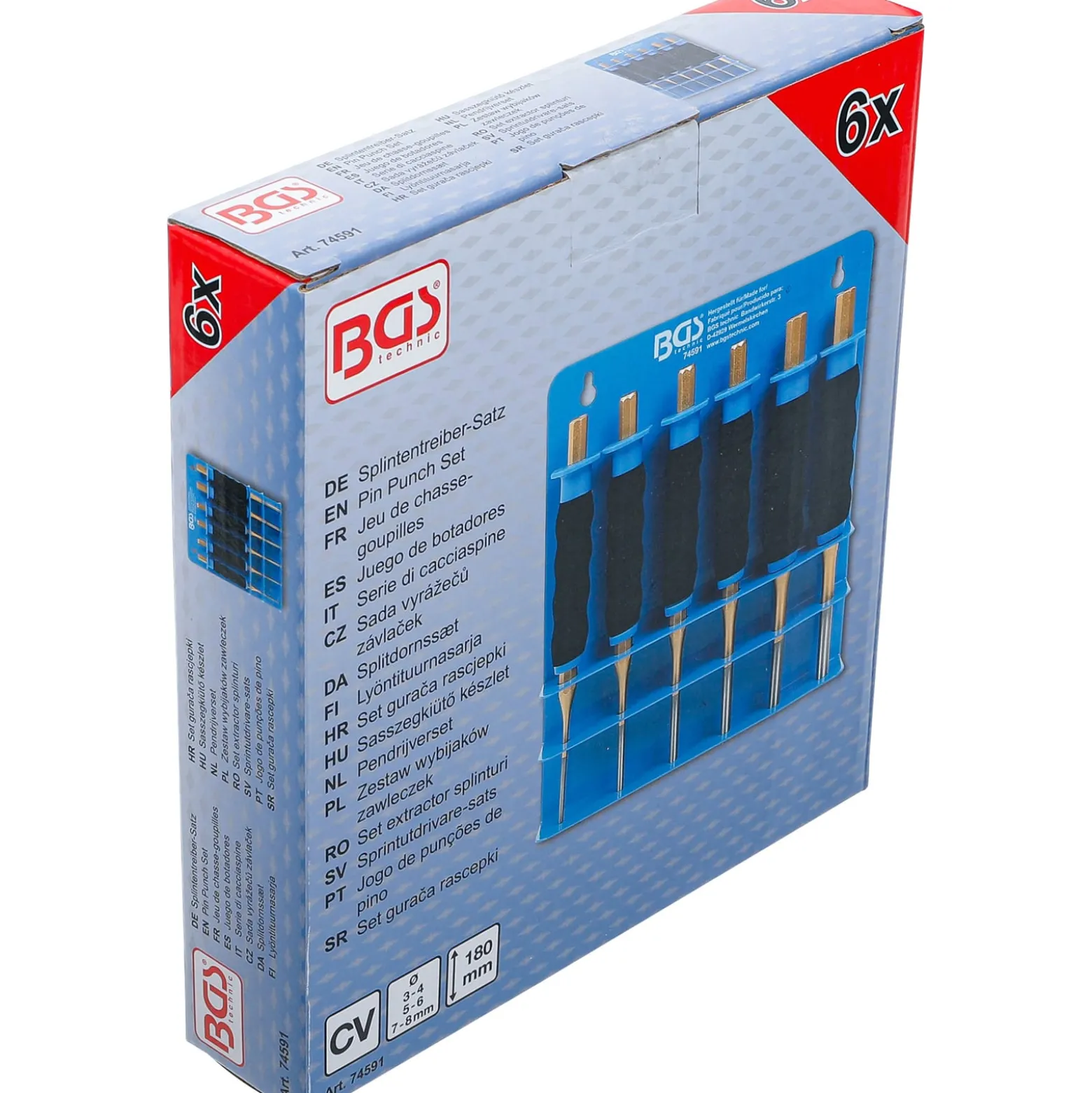 BGS Splintentreiber-Satz | mit Handschutz | 180 mm | 3 - 8 mm | 6-tlg. - 74591