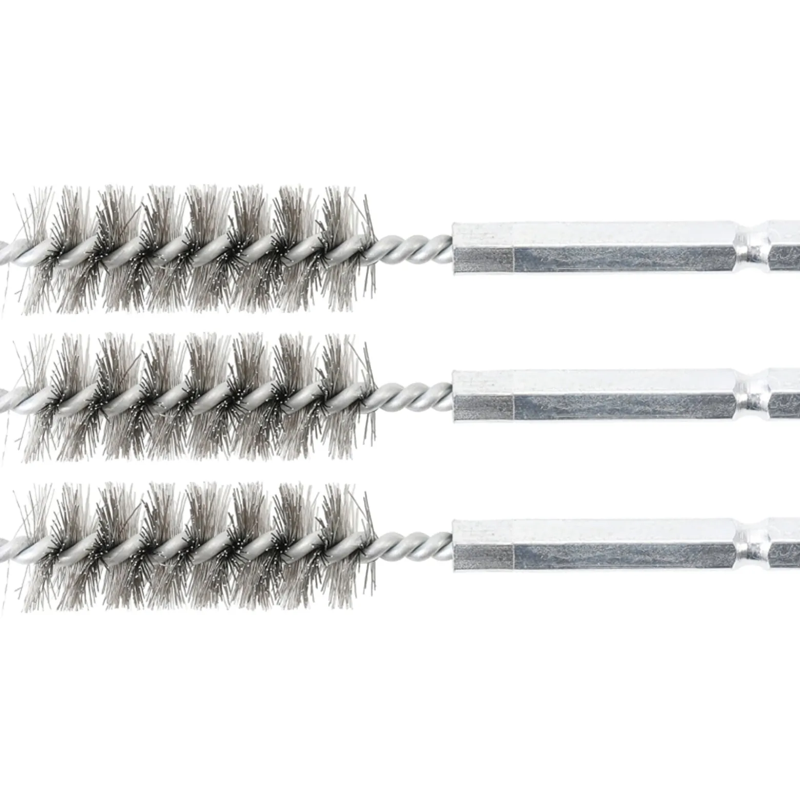 BGS Stahlbürste 15 mm Antrieb Außensechskant 6,3 mm (1/4") 3tlg. - 3078-15-S