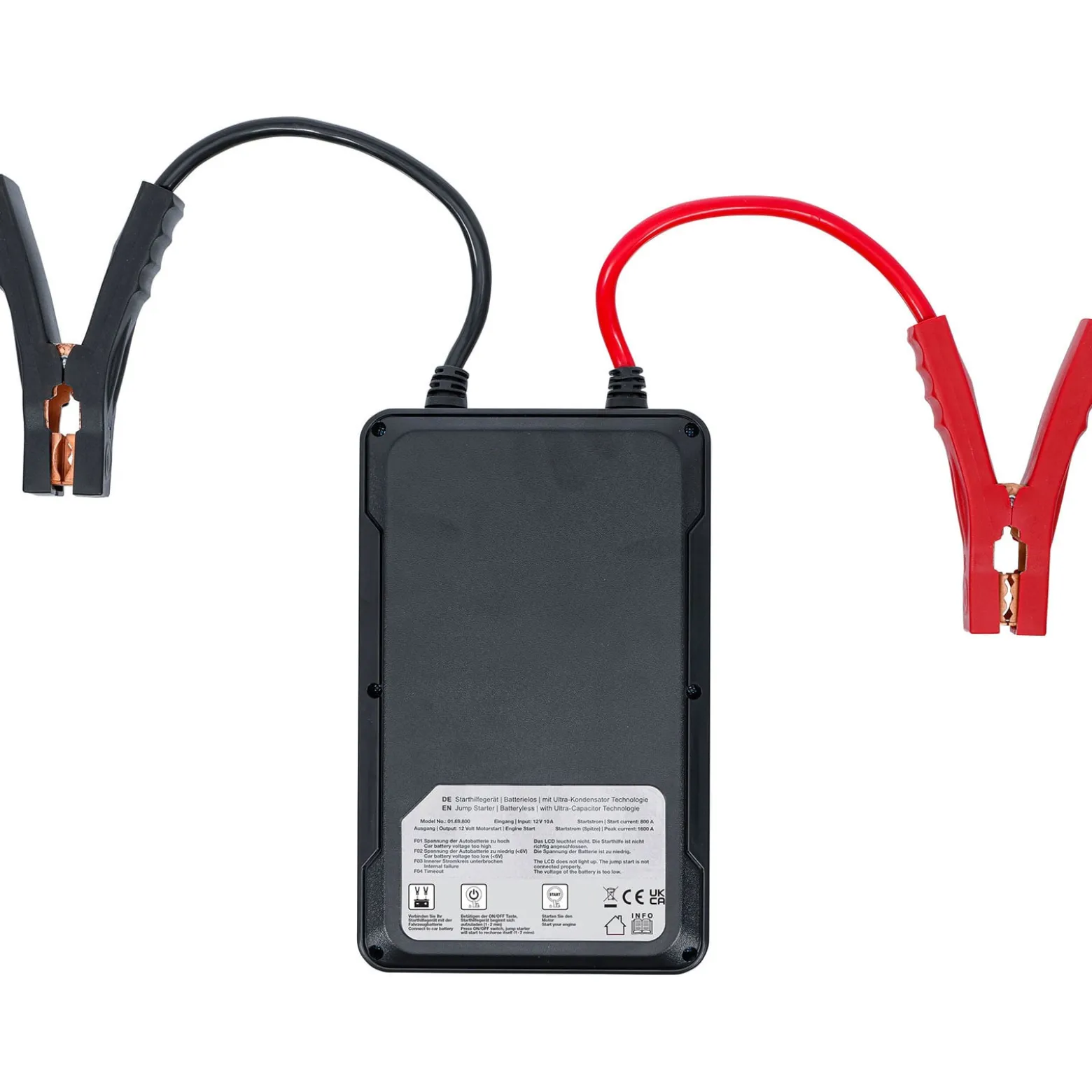 BGS Starthilfegerät Batterielos mit Ultra-Kondensator Technologie 12 V / 800 A / 1600 A - 74242