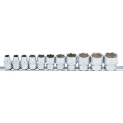 BGS Steckschlüssel-Einsatz-Satz Sechskant Antrieb Innenvierkant 10 mm (3/8") SW 5/16" - 7/8" 11tlg. - 9110