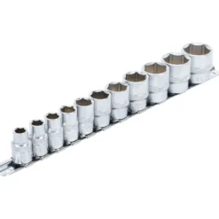 BGS Steckschlüssel-Einsatz-Satz Sechskant Antrieb Innenvierkant 10 mm (3/8") SW 5/16" - 7/8" 11tlg. - 9110