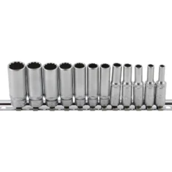 BGS Steckschlüssel-Einsatz-Satz Zwölfkant, tief Antrieb Innenvierkant 6,3 mm (1/4") Zollgrößen 12tlg. - 2757