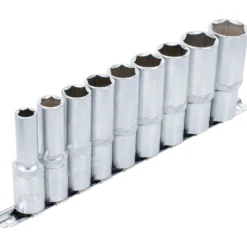 BGS Steckschlüssel-Einsatz-Satz Sechskant tief Antrieb Innenvierkant 12,5 mm (1/2") SW 10 - 24 mm 9tlg. - 2223