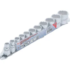 BGS Steckschlüssel-Einsatz-Satz Zwölfkant Antrieb Innenvierkant 10 mm (3/8") Zollgrößen 11tlg. - 9112