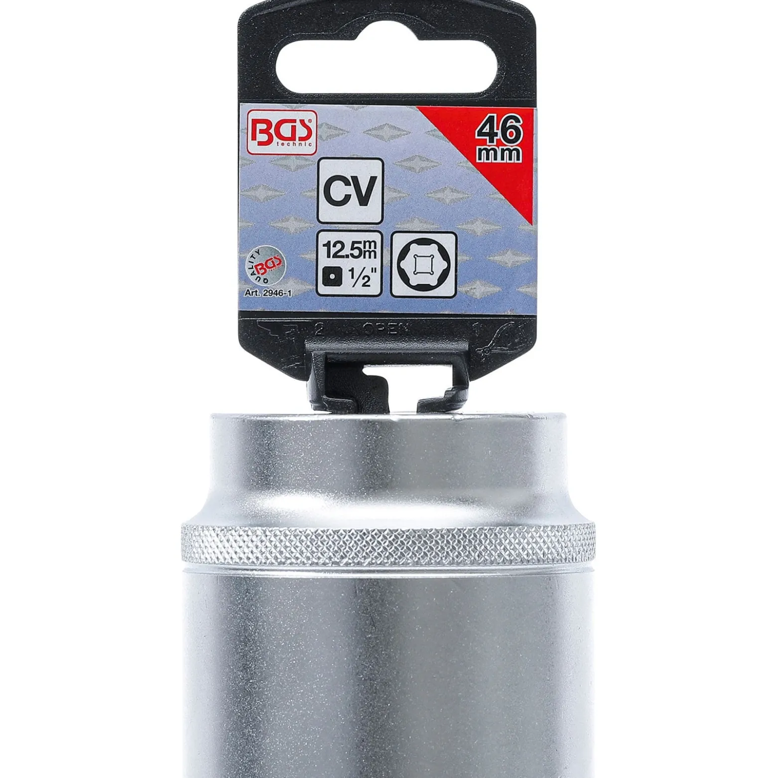 BGS Steckschlüssel-Einsatz Sechskant Antrieb Innenvierkant 12,5 mm (1/2") SW 46 mm- 2946-1