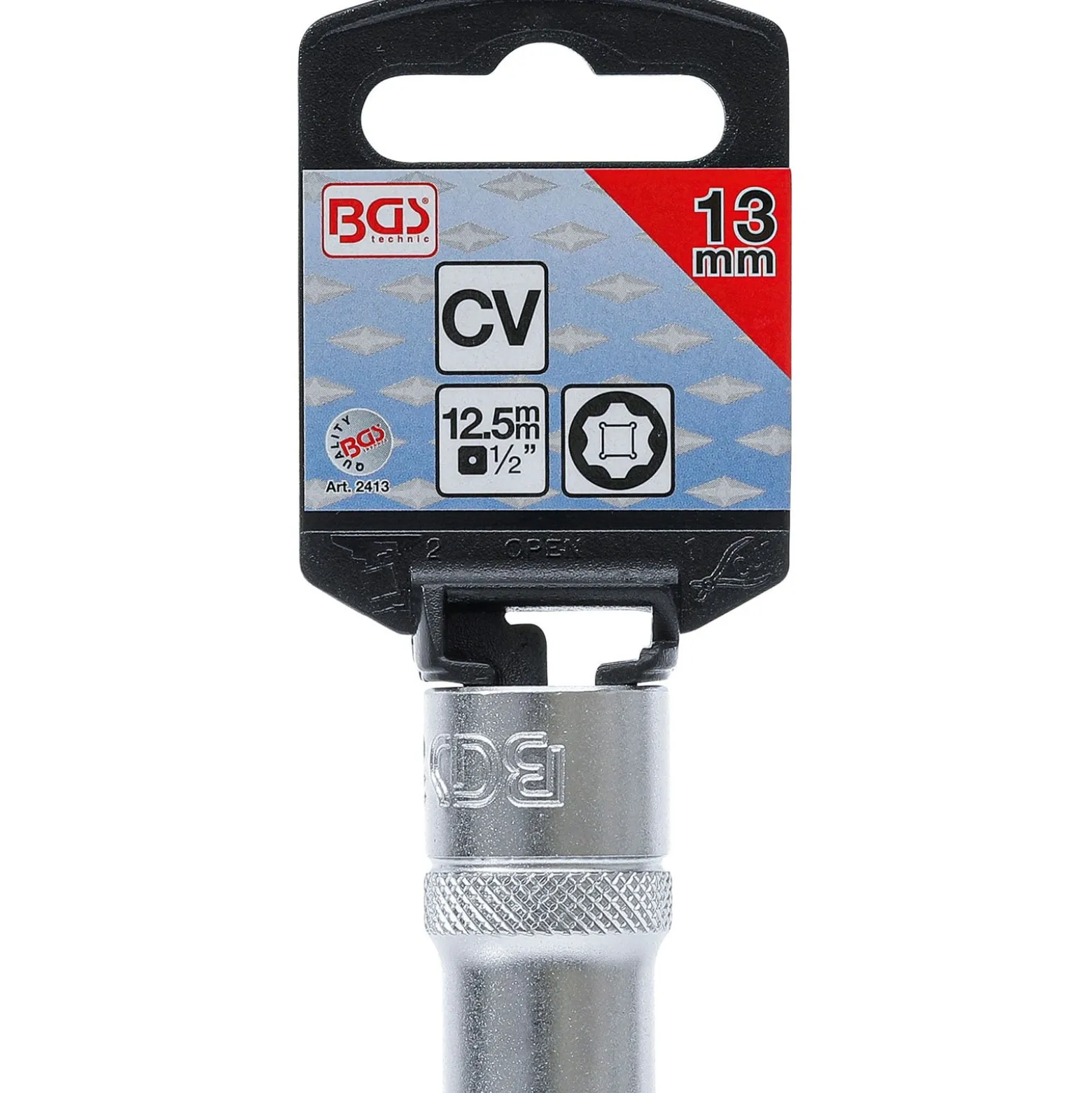 BGS Steckschlüssel-Einsatz Super Lock Antrieb Innenvierkant 12,5 mm (1/2") SW 13 mm - 2413