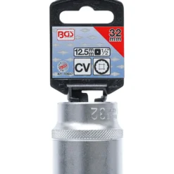 BGS Steckschlüssel-Einsatz Zwölfkant Antrieb Innenvierkant 12,5 mm (1/2") SW 32 mm - 10647