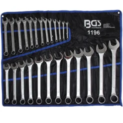 BGS 25tlg. Maul-Ringschlüssel-Satz 6 - 32 mm nach DIN3113A in Rolltasche - 1196