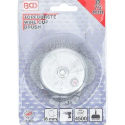 BGS Topfbürste Aufnahme 6 mm Stift Ø 75 mm - 3076