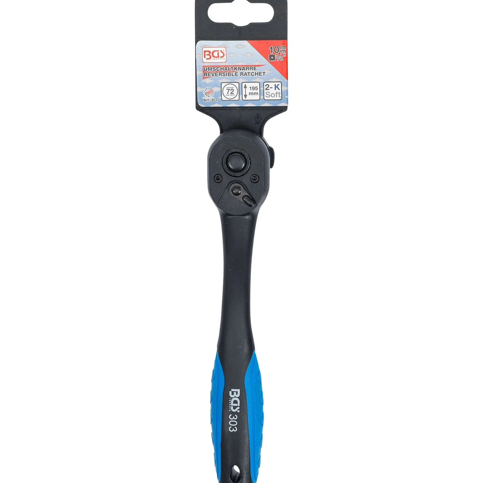 BGS Umschaltknarre kunststoffummantelt Abtrieb Außenvierkant 10 mm (3/8") - 303